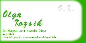 olga kozsik business card